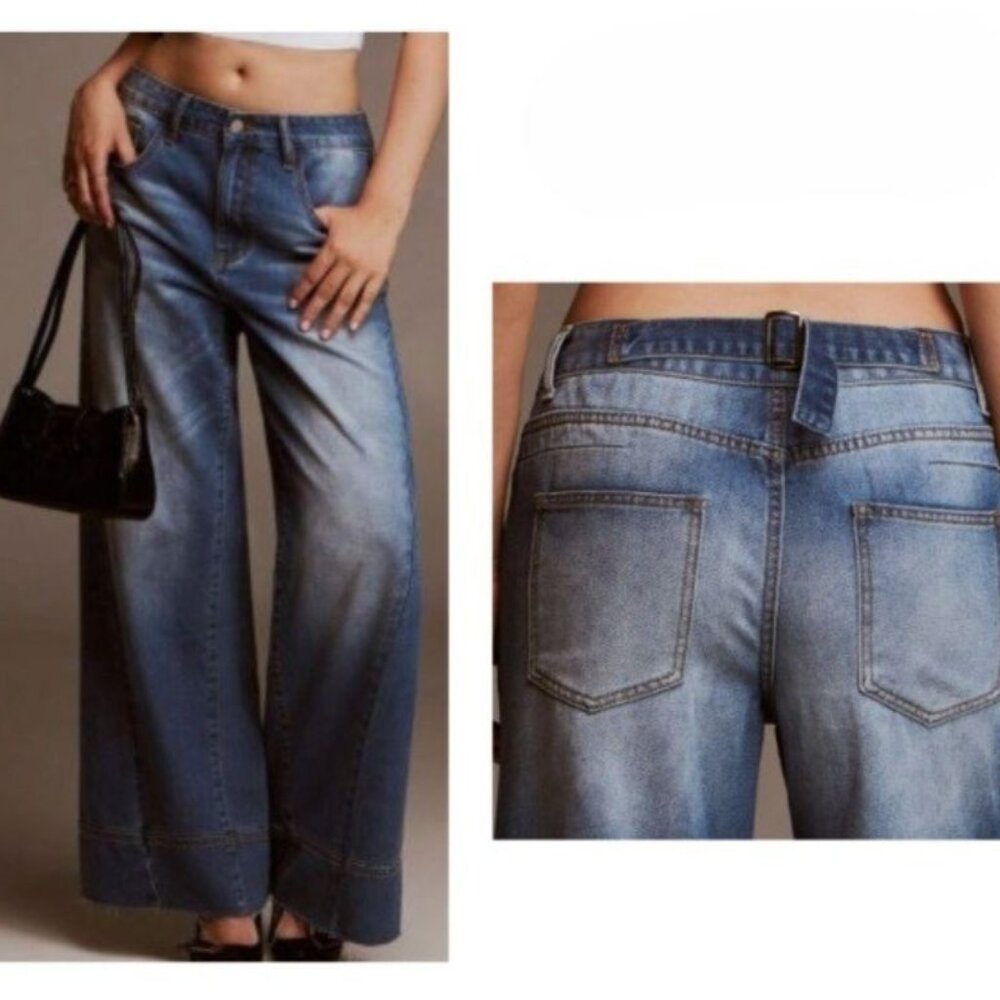 new 2026 jeans wide leg lightweight size medium 8